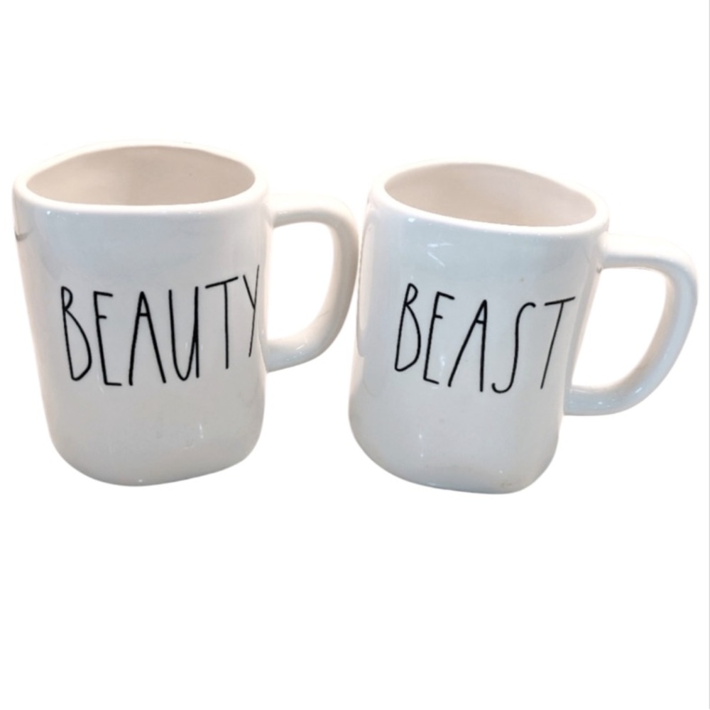Rae Dunn Artisan Collection Beauty Beast Mugs